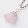 Natural Rose Quartz Pendant Necklaces NJEW-JN01879-02-6