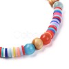 Handmade Polymer Clay Heishi Beads Stretch Bracelets BJEW-JB04328-3