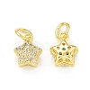 Rack Plating Brass Micro Pave Clear Cubic Zirconia Charms KK-C011-56G-1