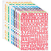 CRASPIRE 12 Sheets 12 Colors PVC Alphabet Number Stickers DIY-CP0008-66-1