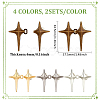8 Sets 4 Colors Sparkling Star Shape Alloy Adjustable Jean Button Pins DIY-FG0004-87-2