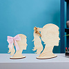 2 Sizes Single Tail Girl Wooden Head Child Silhouette Stands ODIS-WH0030-15D-6