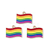 Rainbow Color Flag Alloy Enamel Pendants X-ENAM-K067-45-2