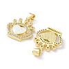 Rack Plating Brass Micro Pave Cubic Zirconia Pendants KK-C041-13G-2