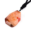 Natural Agate Pendant Necklaces NJEW-S421-002-4
