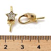 Star Rack Plating Brass Micro Pave Cubic Zirconia Pendant Bails KK-S397-15B-G-3