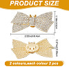 ARRICRAFT 4Pcs 2 Colors Bowknot Crystal Glass Rhinestone Shoe Decoration FIND-AR0004-55-2