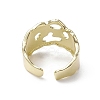 Rack Plating Brass Open Cuff Ring RJEW-K257-50G-3