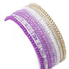 8Pcs 8 Color Glass Seed Beaded Stretch Bracelets Set for Women BJEW-JB09661-03-3