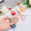 Olycraft 4Pcs 4 Colors Alloy Enamel Keychains KEYC-OC0001-36-3