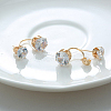 Trendy Double Flat Round Brass Cubic Zirconia Stud Earrings EJEW-EE0001-224G-2