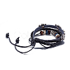 Adjustable Casual Unisex Zinc Alloy Pot Leaf and Leather Multi-strand Bracelets BJEW-BB15609-4