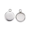 Non-Tarnish 304 Stainless Steel Pendant Cabochon Settings X-STAS-G127-13-8mm-P-1