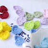 Fingerinspire 14Pcs 14 Colors Heart Handmade Crochet Cotton Appliques AJEW-FG0002-48-4