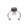 201 Stainless Steel Cuff Pad Ring Settings X-STAS-S080-042C-P-4
