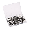 Unicraftale 200Pcs 304 Stainless Steel Folding Crimp Ends STAS-UN0037-49-4