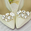 Elegant Alloy Rhinestone Detachable Shoe Buckle Clips AJEW-FG0002-31-3