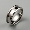 304 Stainless Steel Grooved Finger Ring Settings RJEW-WH0010-08D-P-1