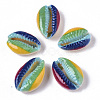 Printed Natural Cowrie Shell Beads X-SSHEL-R047-01-A08-2