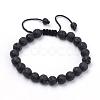 Natural Lava Rock Braided Bead Bracelets BJEW-R304-01-8mm-1