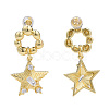 Cubic Zirconia Star Dangle Earrings EJEW-N011-78-1