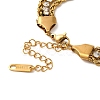 18k Gold-Plated Stainless Steel With Rhinestones Chain Bracelet for Women BJEW-S001-01-3