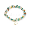 Natural Mixed Stone Chips Beaded Stretch Bracelets BJEW-JB11117-1