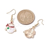 Christmas Theme Alloy Enamel Dangle Earrings EJEW-JE05830-03-3