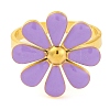 304 Stainless Steel Enamel Stud Rings for Women RJEW-U023-01G-02-3