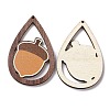 Autumn Theme Single Face Printed Aspen Wood Big Pendants WOOD-G015-04F-2