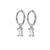Platinum Rhodium Plated 925 Sterling Silver Dangle Hoop Earrings for Women SY2365-10-1