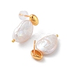 Teardrop Natural Pearl Stud Earrings for Women EJEW-E303-31G-2