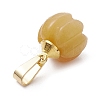 Natural Yellow Aventurine Pumpkin Charms with Golden Tone 304 Stainless Steel Snap on Bails PALLOY-JF02349-02-4