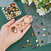 100Pcs 10 Styles Natural Mixed Gemstone Round Link Connector Charms PALLOY-FH00004-3