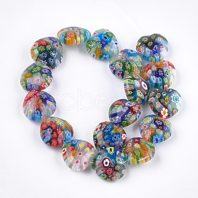 Handmade Millefiori Lampwork Beads Strands LAMP-S191-11-1