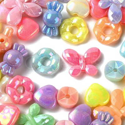 5 Style Opaque Acrylic Beads MACR-FS0001-10-1