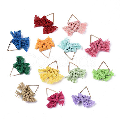 Polycotton(Polyester Cotton) Tassel Big Pendants Decorations FIND-R091-04-1