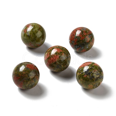 Natural Unakite Beads G-A206-02-14-1