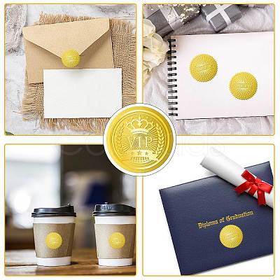 34 Sheets Self Adhesive Gold Foil Embossed Stickers DIY-WH0509-030-1