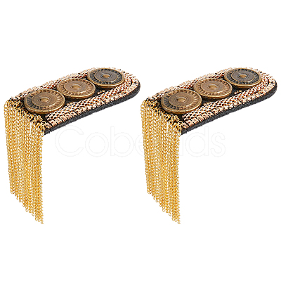 SUPERFINDINGS 2Pcs Fashionable Alloy Tassel Epaulettes FIND-FH0005-42G-1