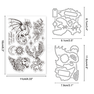 Globleland 1 Sheet Custom Fairy Tale PVC Plastic Clear Stamps DIY-GL0004-107-1