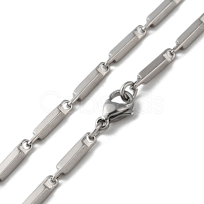 Non-Tarnish 201 Stainless Steel Bar Link Chain Necklaces for Men Women NJEW-G112-07D-P-1