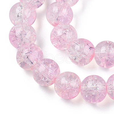 Transparent Crackle Baking Painted Glass Beads Strands X1-DGLA-T003-01A-14-1