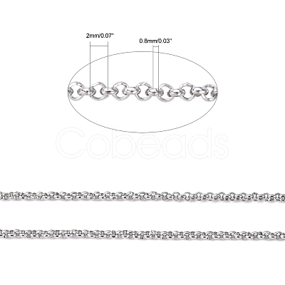 Tarnish Resistant 304 Stainless Steel Rolo Chains CHS-R006-2mm-1