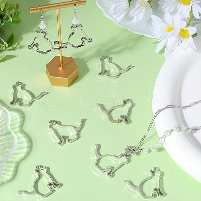 SUNNYCLUE 20Pcs Rack Plating Alloy Kitten Open Back Bezel Pendants FIND-SC0008-19-1