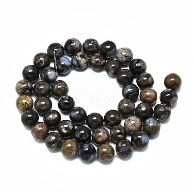 Natural Glaucophane Beads Strands G-R485-12-8mm-1