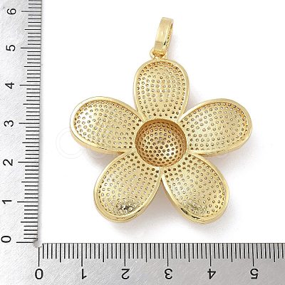 Rack Plating Brass Micro Pave Clear Cubic Zirconia Pendants KK-G515-47G-1