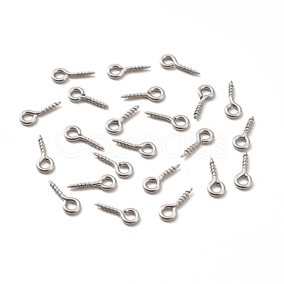 Non-Tarnish 304 Stainless Steel Screw Eye Pin Peg Bails STAS-E044-07P-02-1