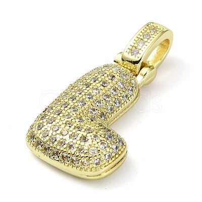 Brass Micro Pave Clear Cubic Zirconia Pendants KK-M279-01G-L-1