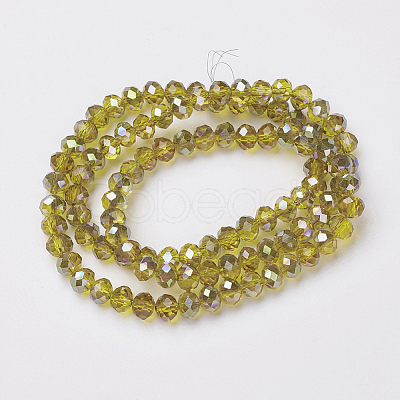 Electroplate Transparent Glass Beads Strands EGLA-A034-T3mm-S02-1